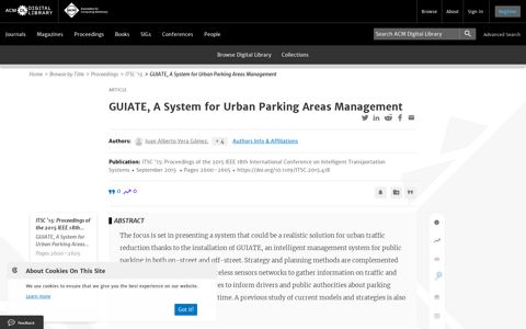GUIATE, A System for Urban Parking Areas Management ...