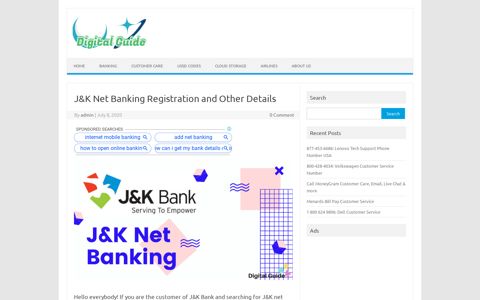 J&K Net Banking Registration and Other Details - Digital Guide
