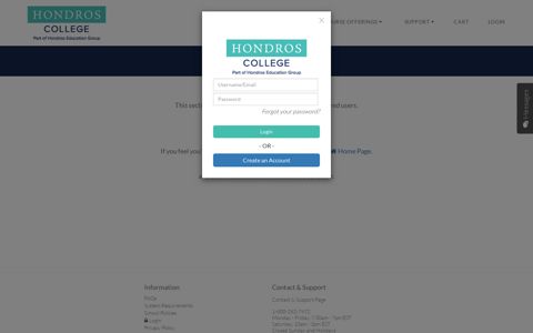 Student Dashboard - Hondros Online