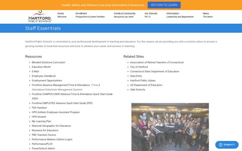 Staff Essentials | Hartford Public Schools