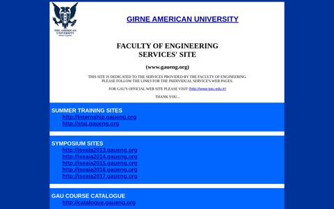 GAU - Faculty of Engineering Services' Site