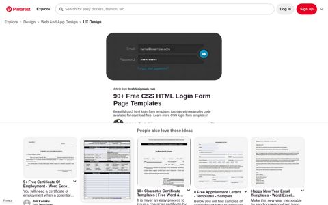 50+ Free Beautiful CSS3 HTML5 Login Form Templates - Pinterest