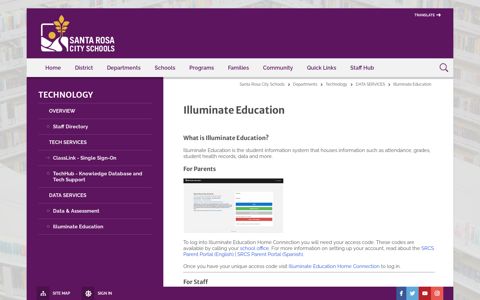Technology / Illuminate Education - Santa Rosa City Schools