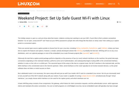 Weekend Project: Set Up Safe Guest Wi-Fi with Linux - Linux ...