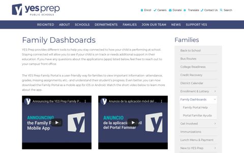 Family Dashboards - YES Prep Public Schools