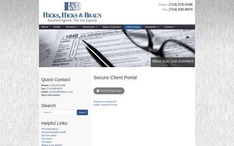 Secure Client Portal | Hicks Hicks & Braun