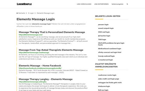 Elements Massage Login - LoginSimple.de