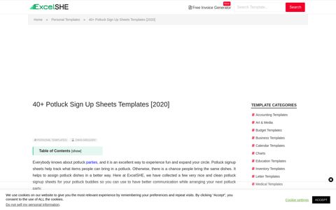 40+ Potluck Sign Up Sheets Templates [2020] » ExcelSHE