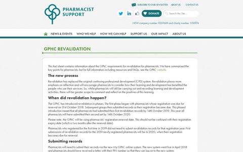 GPhC revalidation -Pharmacist Support