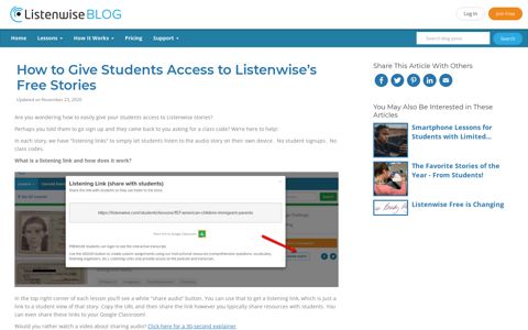 How to Give Students Access to Listenwise's Free Stories ...