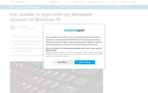 I can't login with my Microsoft account to Windows 10 [FIXED]