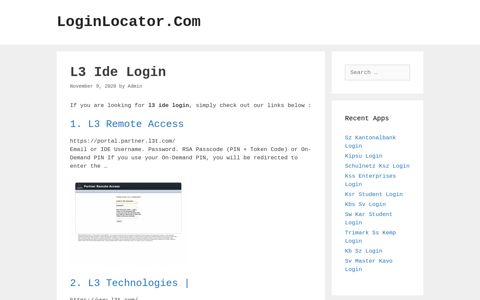 L3 Ide Login - LoginLocator.Com