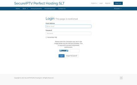 Client Area - SecureIPTV Perfect Hosting SLT