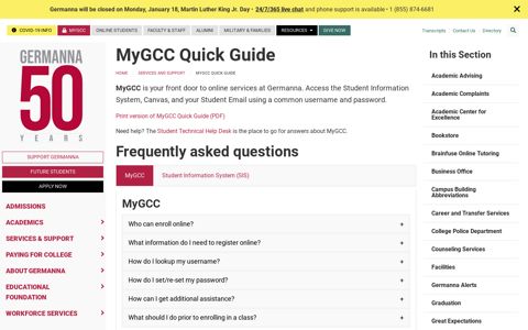 myGCC quick guide | Germanna Community College