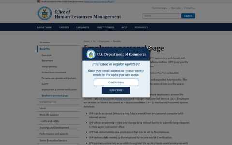Employee personal page | U.S. Department of Commerce