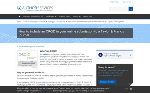 How to include an ORCiD in your online submission - Author ...