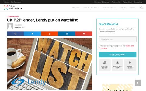 UK P2P Lender, Lendy Put On Watchlist - Property Portal Watch