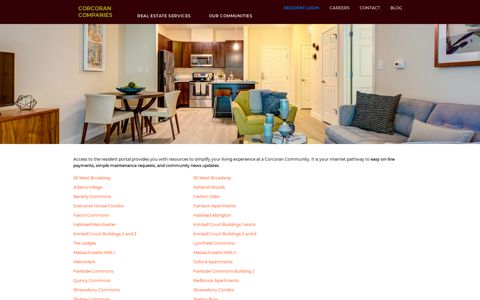 New England Apartments | Corcoran Companies - Resident's ...