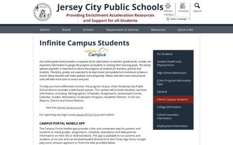 Infinite Campus Students - Jersey City Public Schools