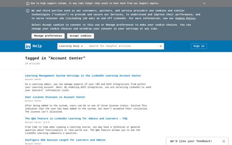 Account Center | Learning Help - LinkedIn
