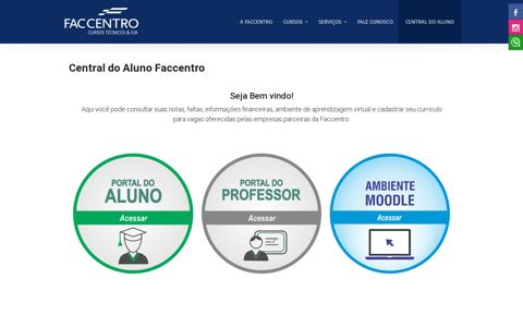 Central do Aluno - Faccentro - Cursos Técnicos, Ensino Médio ...