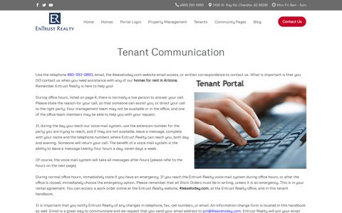 Tenant Communication | Entrust Realty and Management