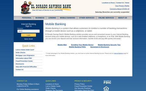 Mobile Banking - El Dorado Savings Bank