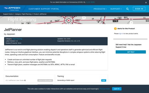 JetPlanner - Jeppesen Support Portal