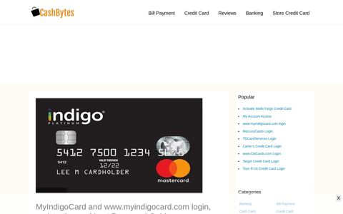 MyIndigoCard and www.myindigocard.com login, registration ...