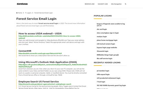 Forest Service Email Login ❤️ One Click Access - iLoveLogin