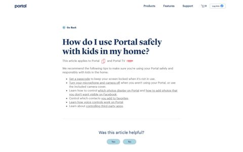 How do I use Portal safely with kids in my home?