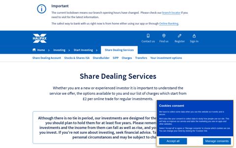 Share Dealing Services | Investing | Halifax