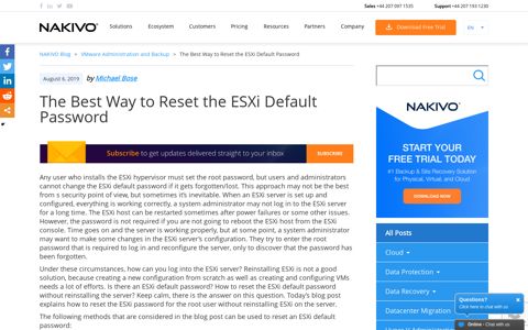 The Best Way to Reset the ESXi Default Password - Nakivo