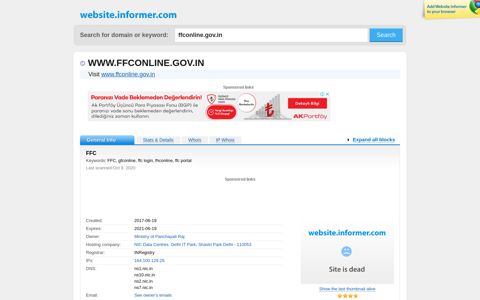 ffconline.gov.in at Website Informer. FFC. Visit FFC Online.