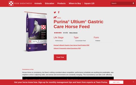Ultium® Gastric Care Performance Horse Feed | Purina