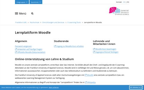 Lernplattform Moodle - an der Frankfurt University of Applied ...