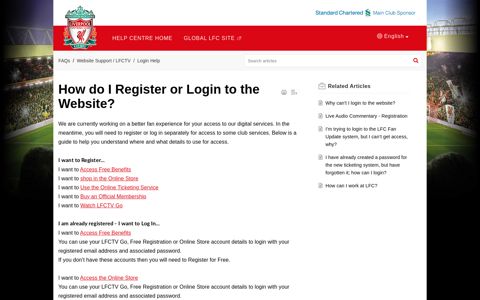 How do I Register or Login to the Website? - the Liverpool FC ...