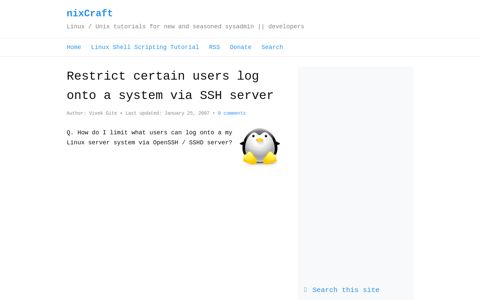 Restrict certain users log onto a system via SSH server - nixCraft