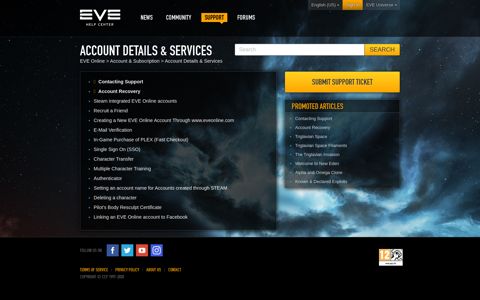 Account Details & Services – EVE Online