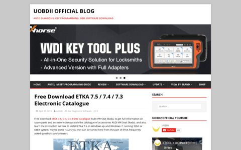Free Download ETKA 7.5 / 7.4 / 7.3 Electronic Catalogue