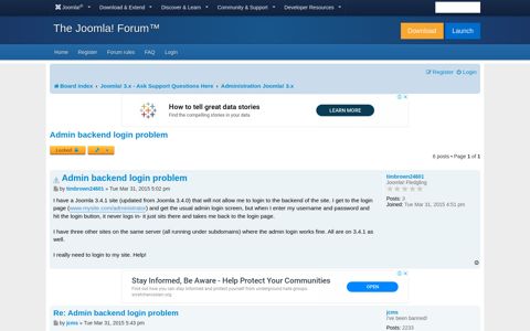 Admin backend login problem - Joomla! Forum - community ...