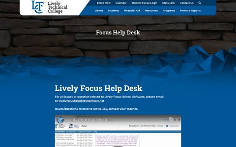 Focus Help Desk - Lively Technical College