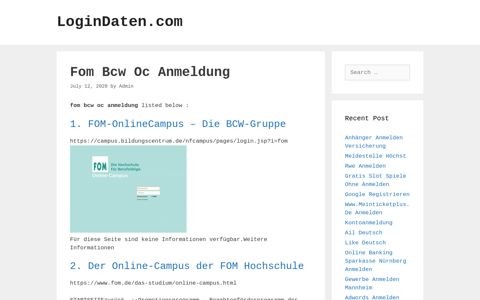 Fom Bcw Oc - Fom-Onlinecampus - Die Bcw-Gruppe