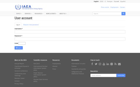 User account | IAEA