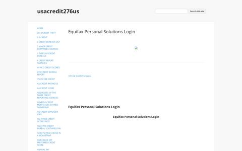 Equifax Personal Solutions Login - usacredit276us - Google Sites
