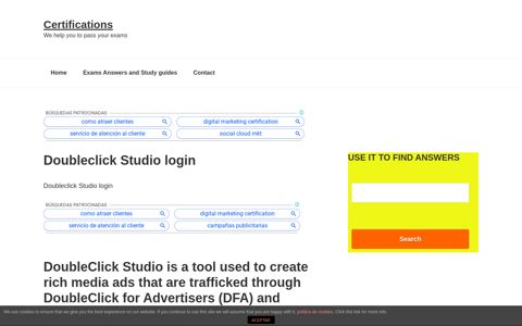 Doubleclick Studio login - Certifications
