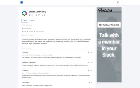 Libero Community - public Slack group profile on Slofile