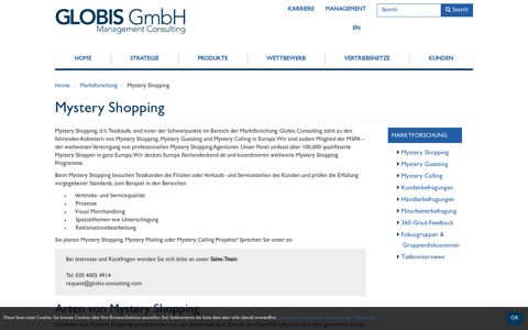 Mystery Shopping & Testkäufe europaweit - Globis Consulting