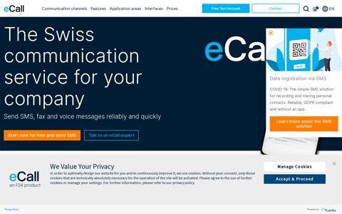 eCall sms & fax-portal | www.eCall.ch