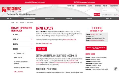 Email Access - Frostburg State University